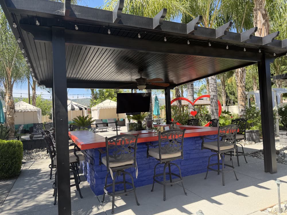 The outdoor cabana bar