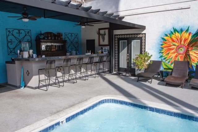 Poolside lounging