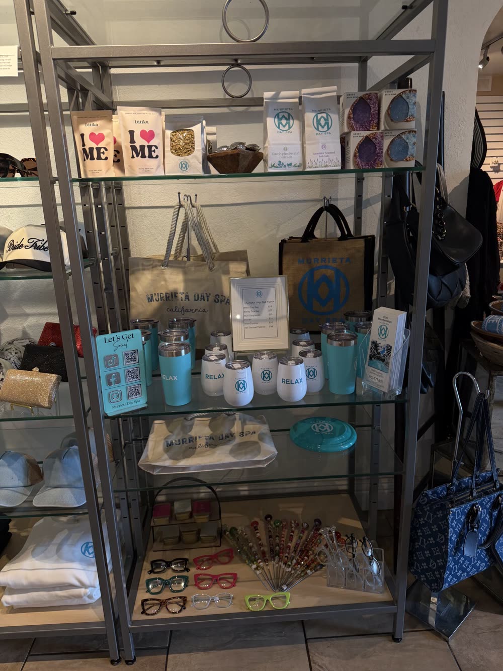 Swimwear and robes in the boutique